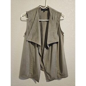 Romeo + Juliet Couture Faux Suede Draped Vest Grey Small Chic Boho Grunge Indie